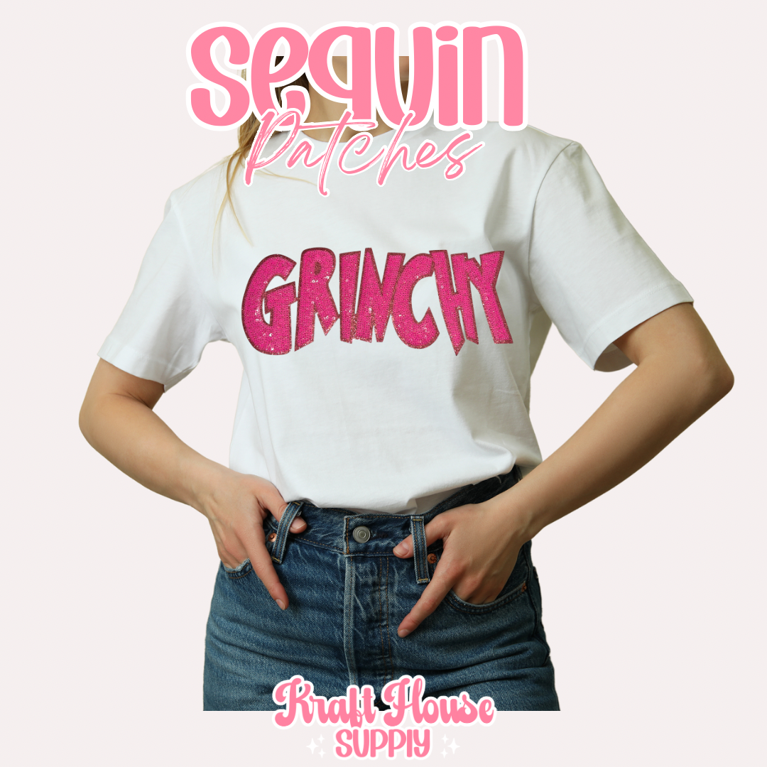 Hot Pnk Grouchy Sequin Patch