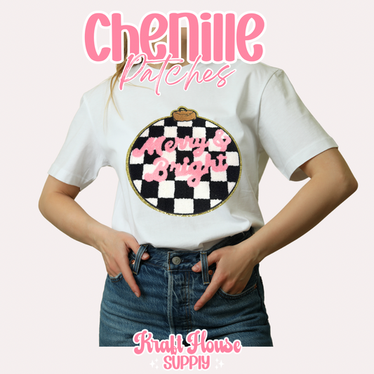 Merry & Bright Ornament Chenille Patch