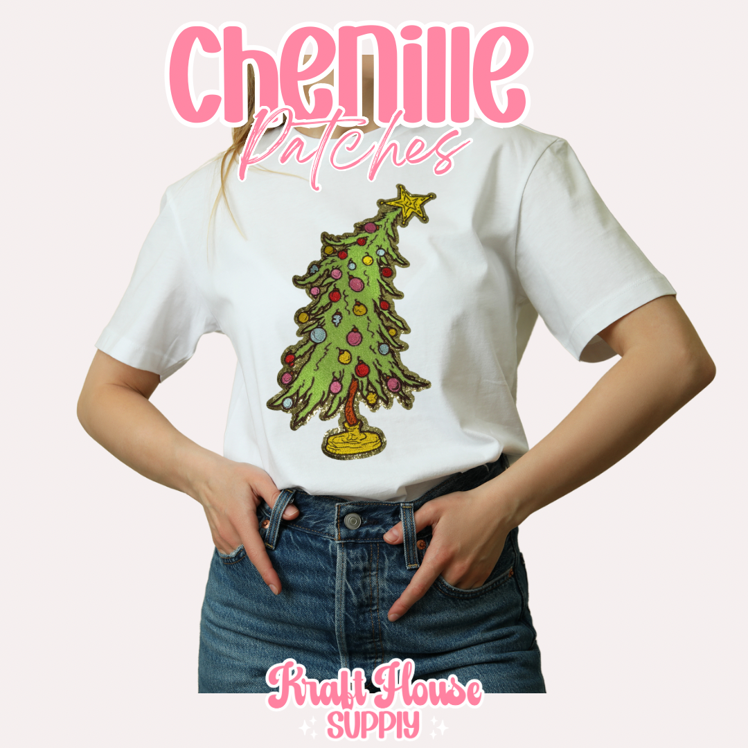 Green Tree Chenille Patch