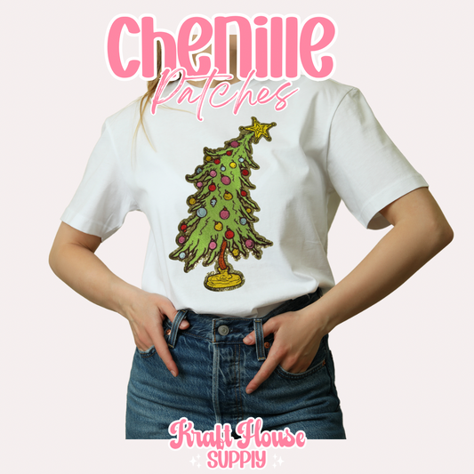 Green Tree Chenille Patch