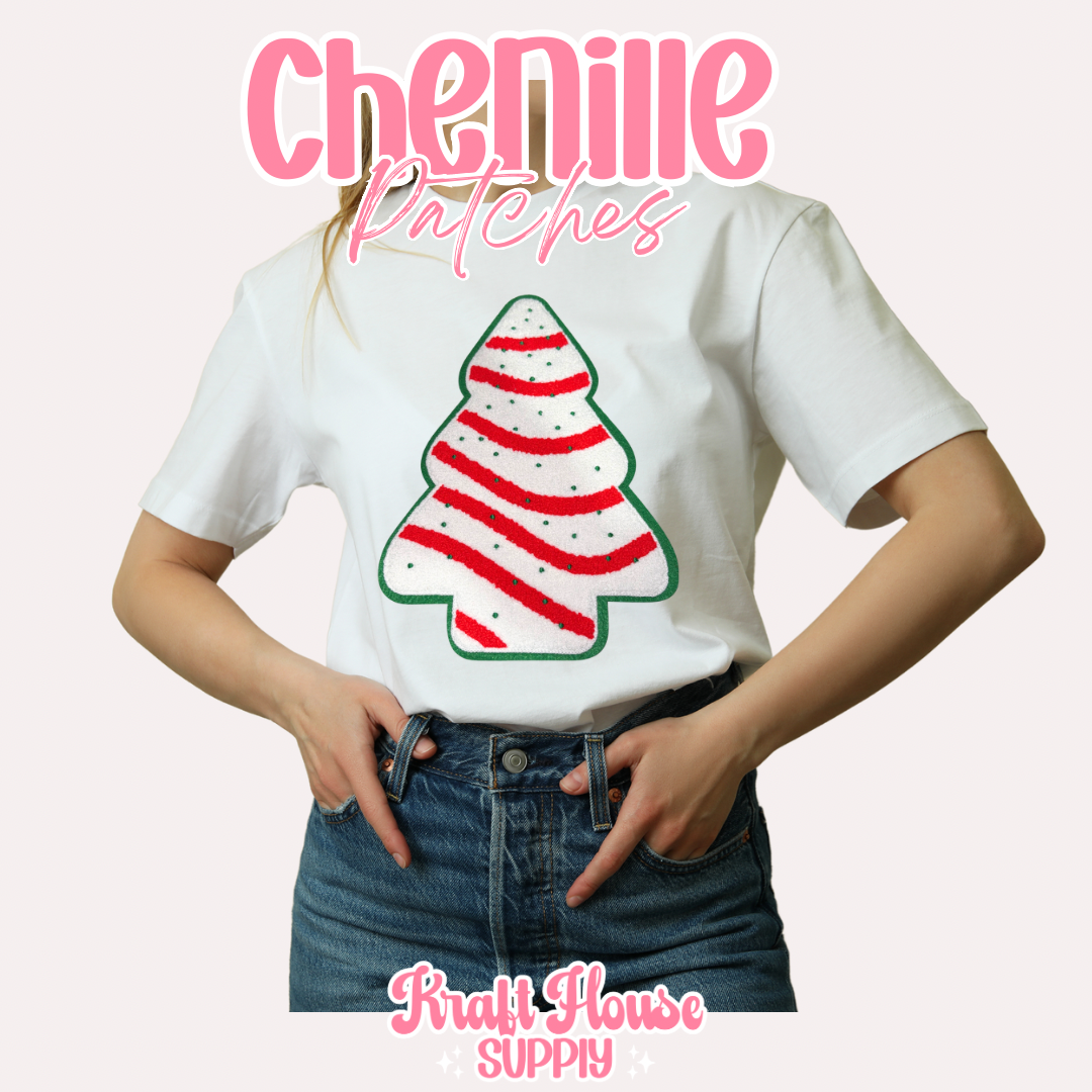 Xmas Tree Cake Chenille Patch