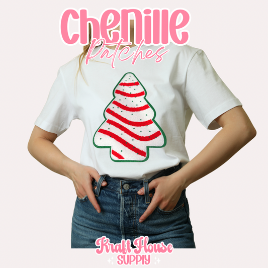 Xmas Tree Cake Chenille Patch